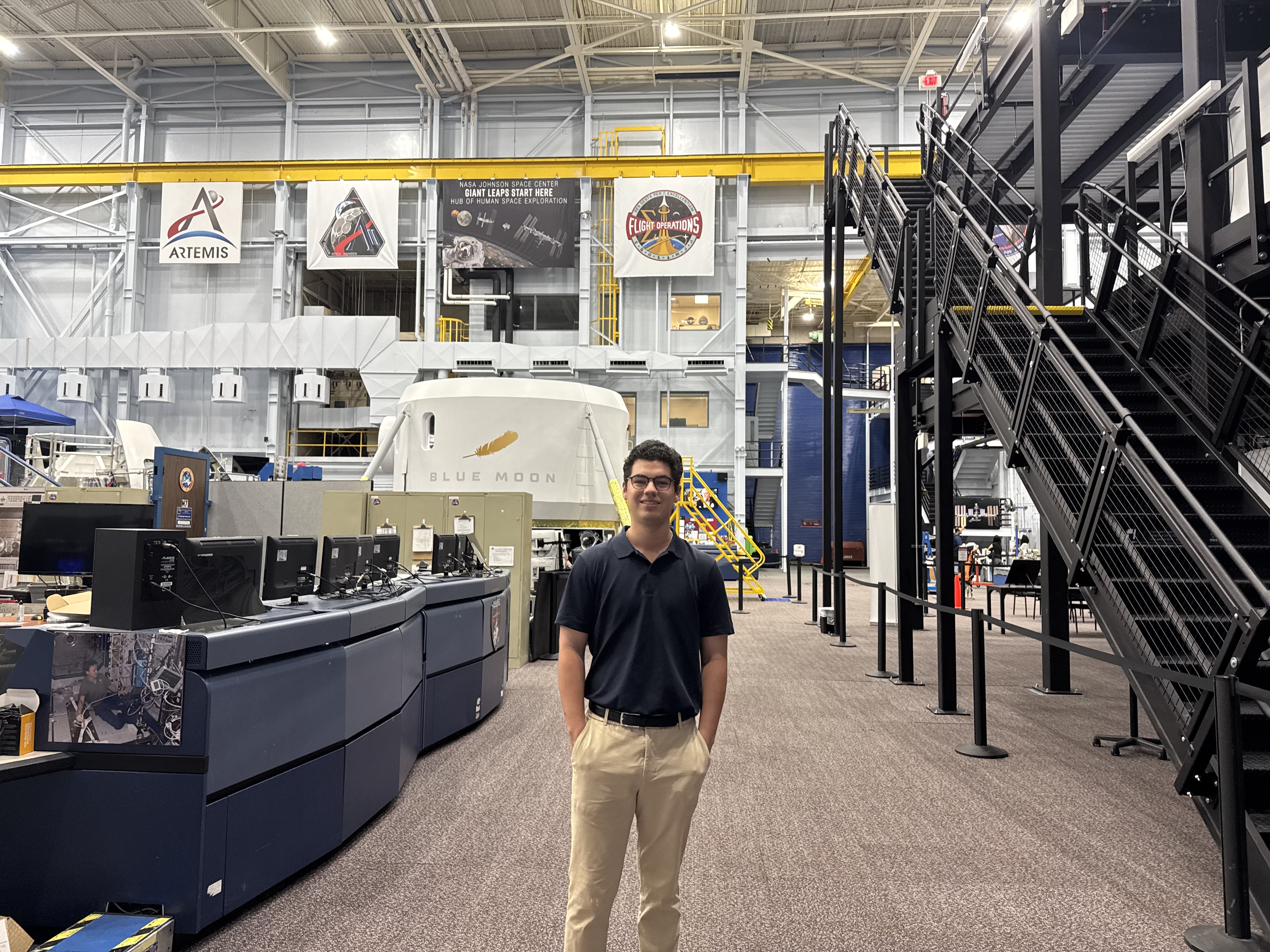 Josemiliano Cohen at the Space Vehicle Mockup Facility, NASA Johnson Space Center